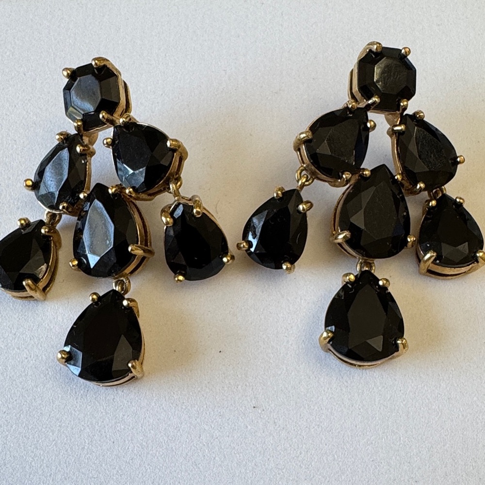 Kate Spade Black and Gold Drop Earrings
